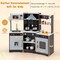 Wooden Pretend Play Kitchen Toy Set with Range Hood, Real Sounds & Lights, Interactive Kitchen Playset for Kids
